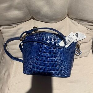 Brahmin Melbourne Croc-Embossed Crossbody – Cobalt Blue new